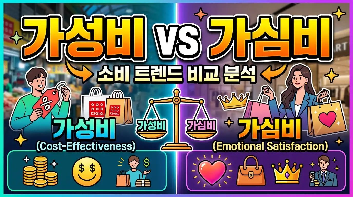 가성비 vs 가심비 - 소비 트렌드 비교 분석