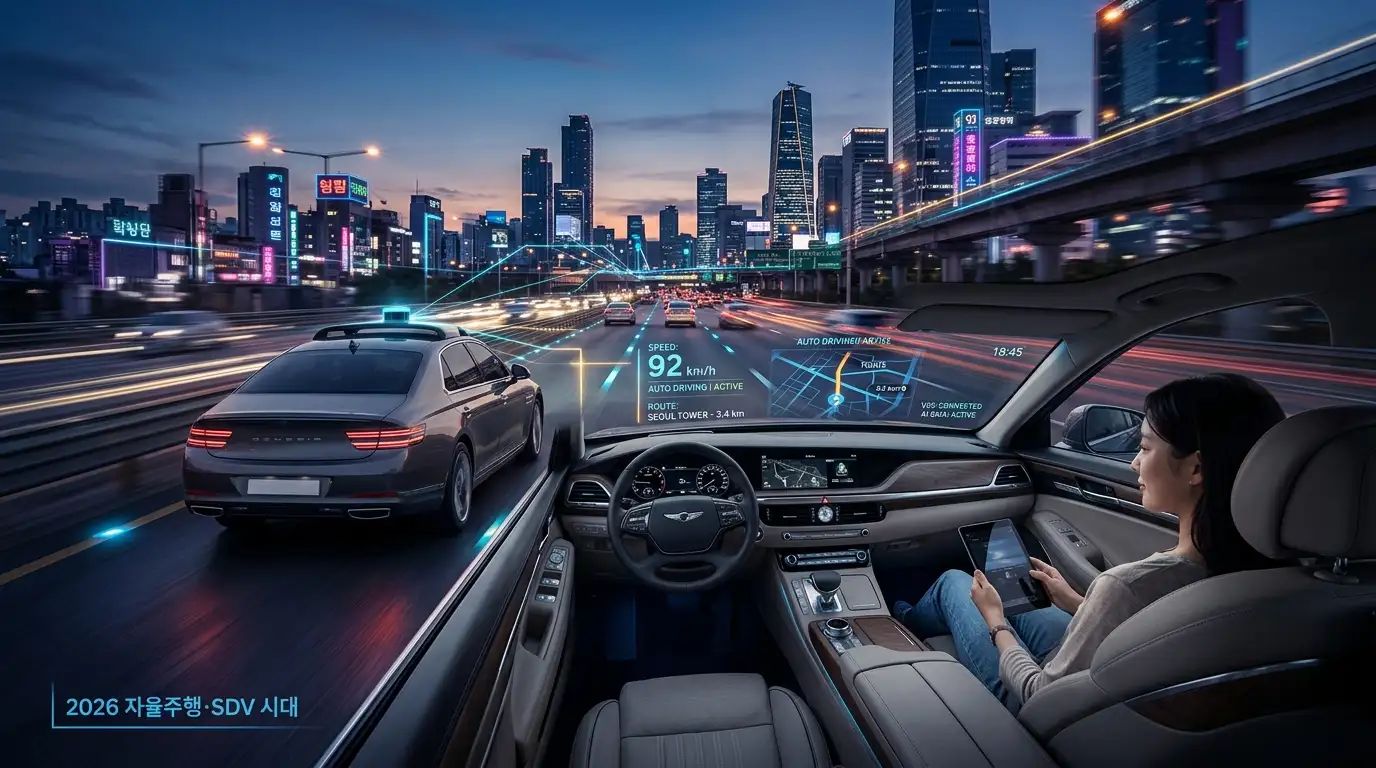 2026년 자율주행 레벨3 자동차와 SDV 소프트웨어 중심 차량 미래 컨셉