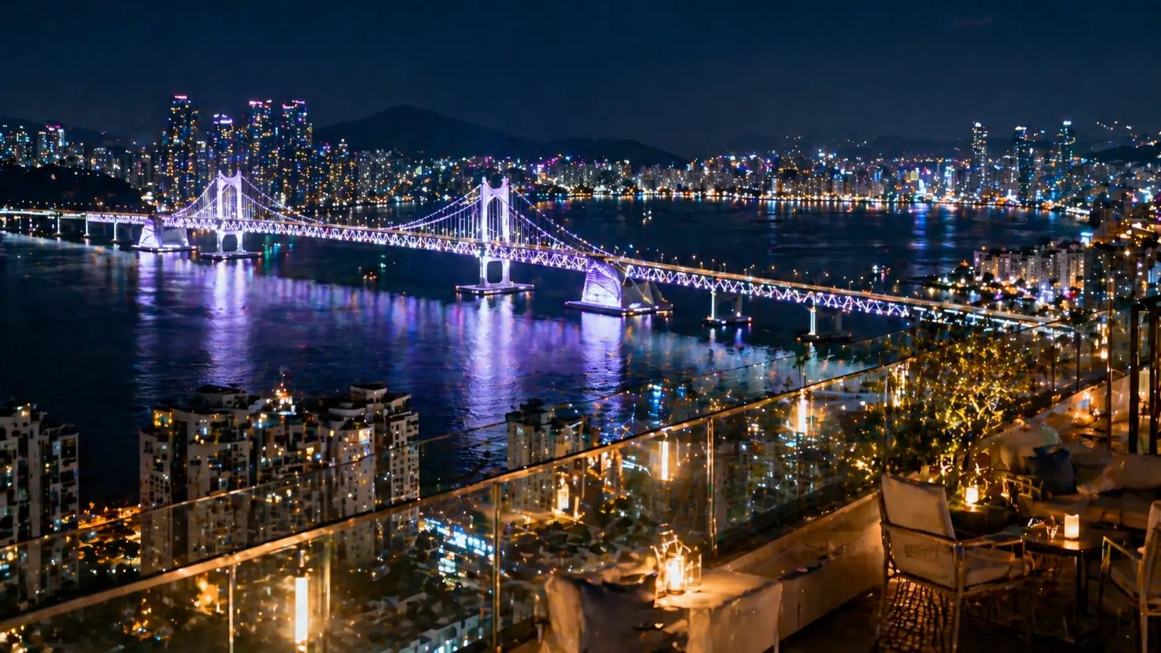 부산 광안리 광안대교 야경