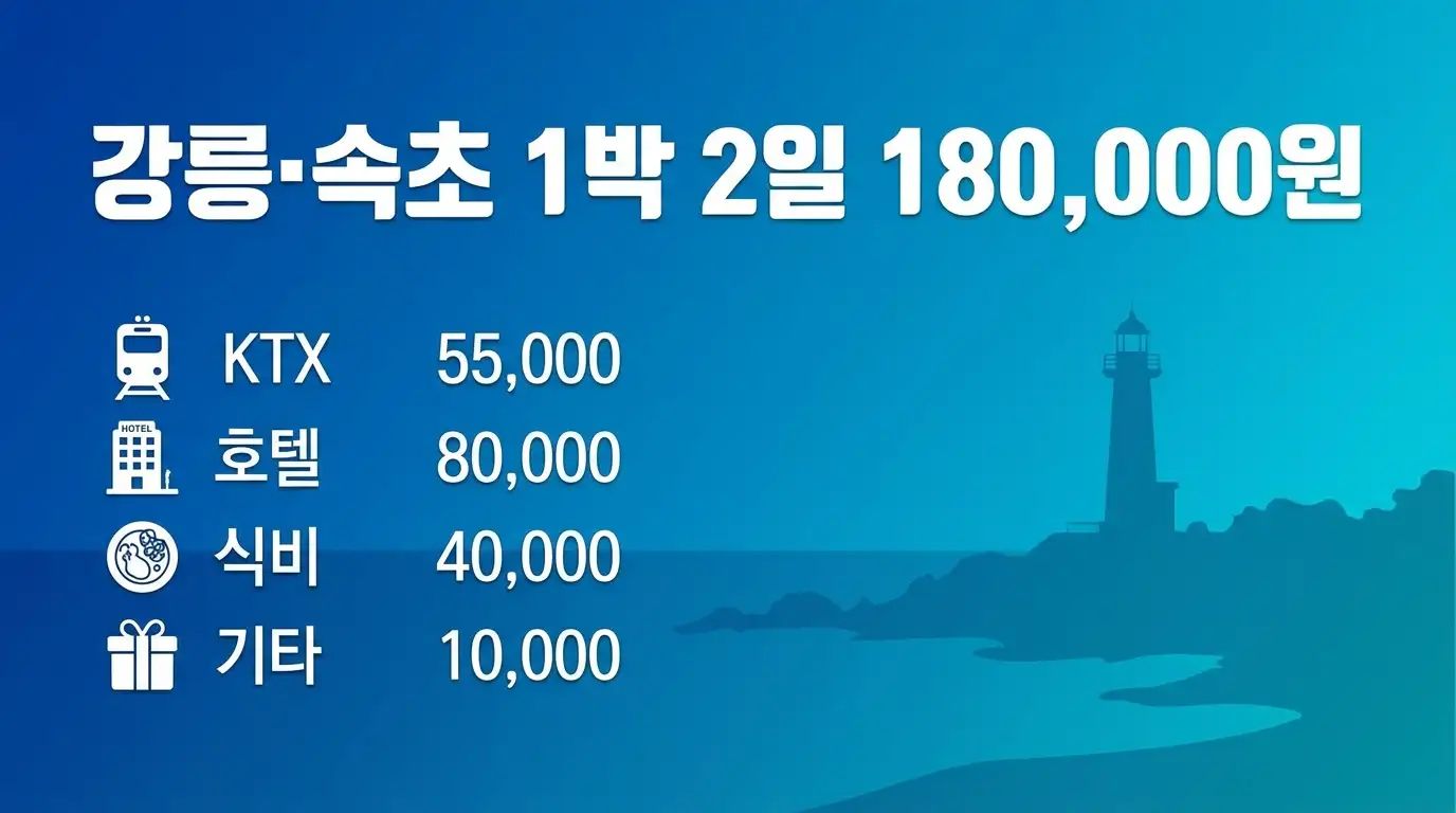 강릉 속초 1박2일 비용 인포그래픽 동해안 가성비