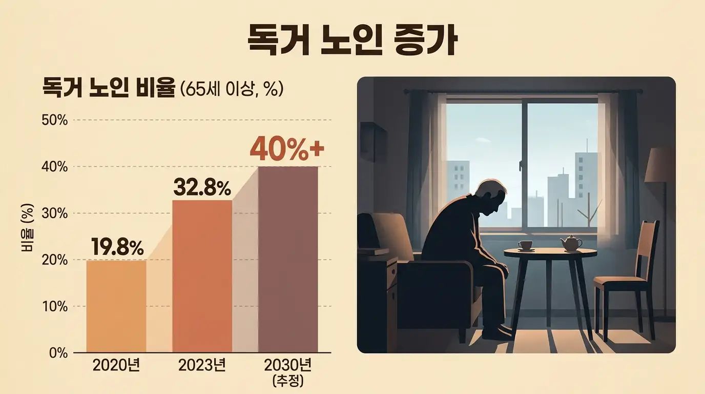 독거 노인 비율 증가와 노인 돌봄 문제