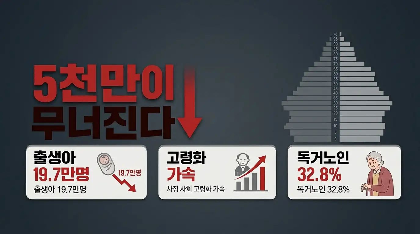 한국 인구 5천만 무너지는 인구 절벽 충격 인포그래픽