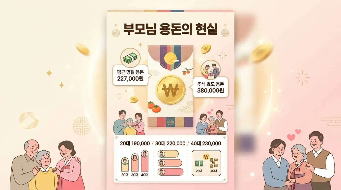 2026 한국 부모님 명절 용돈 평균 22만원 연령별 현실 금액