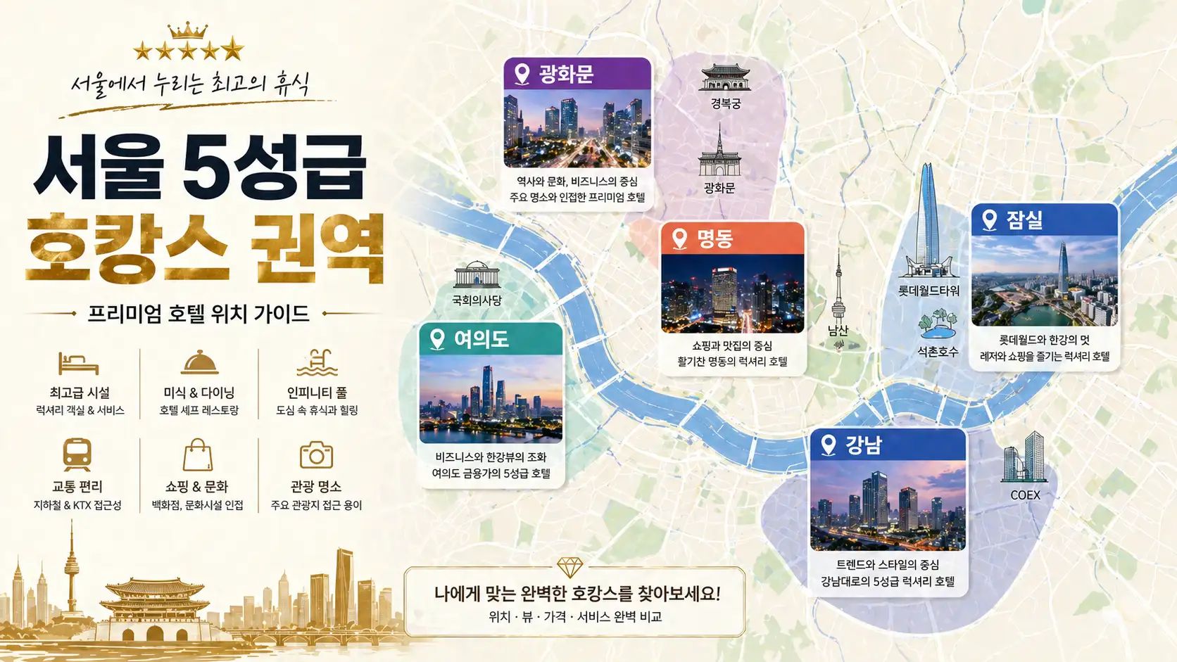 서울 5성급 호텔 권역