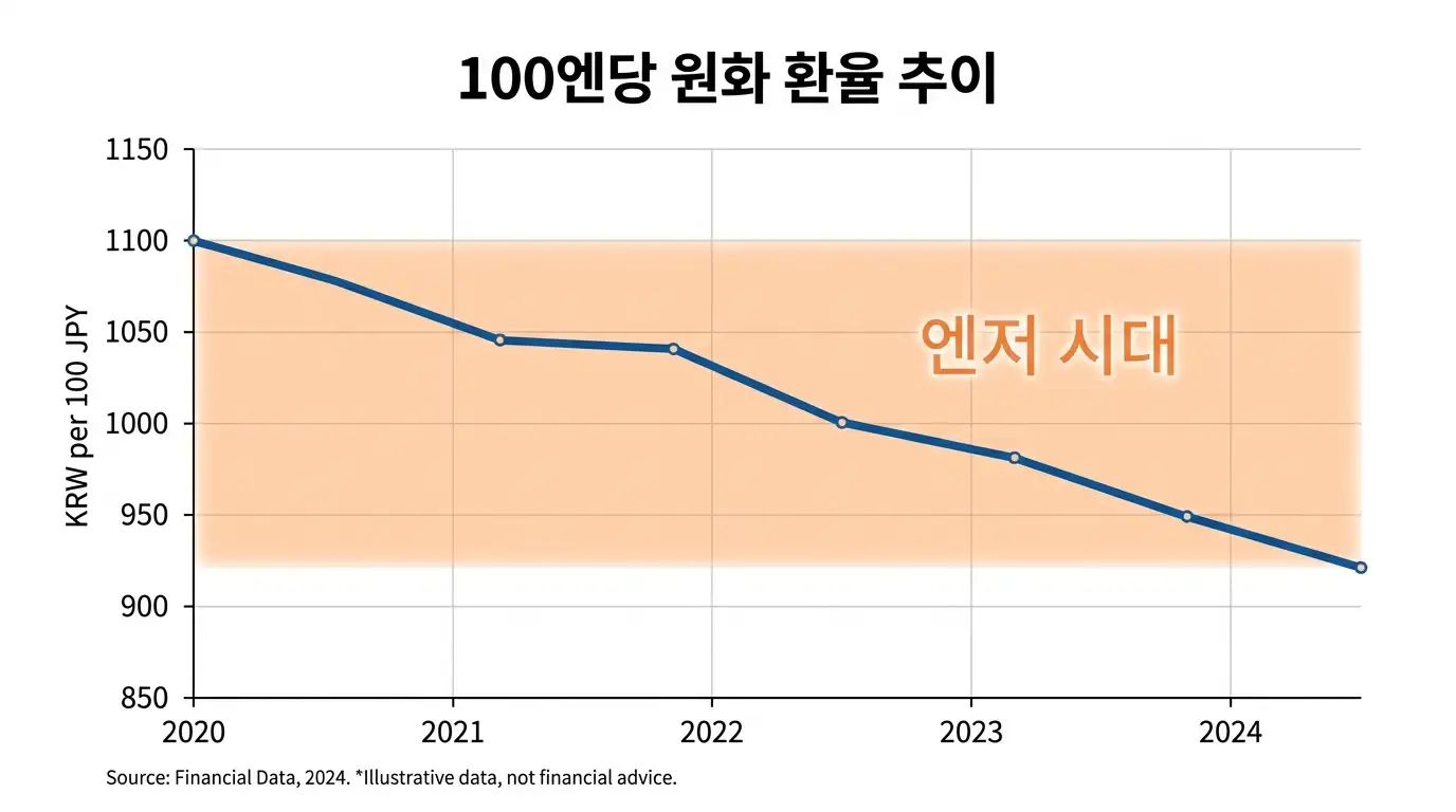 엔화 원화 환율 5년 추이 차트