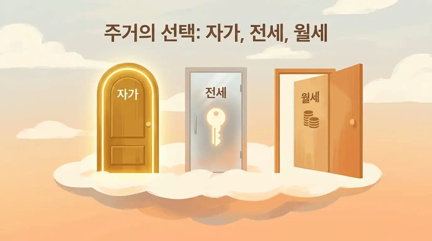 자가 전세 월세 비중 변화 데이터 인포그래픽